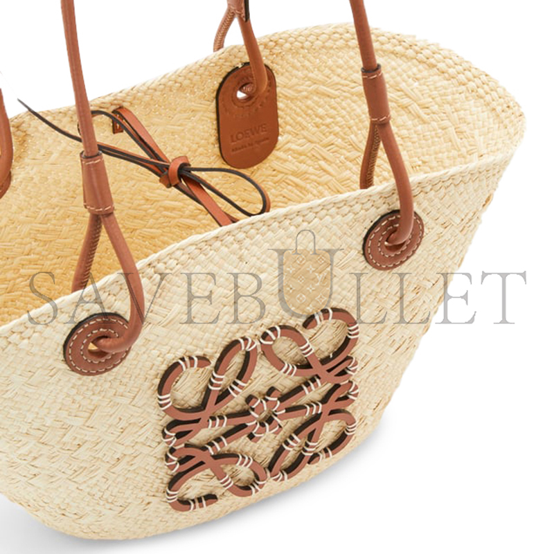 L0ew* small anagram basket bag in iraca palm and calfskin a223p65x01-2435 (38*17*13cm)